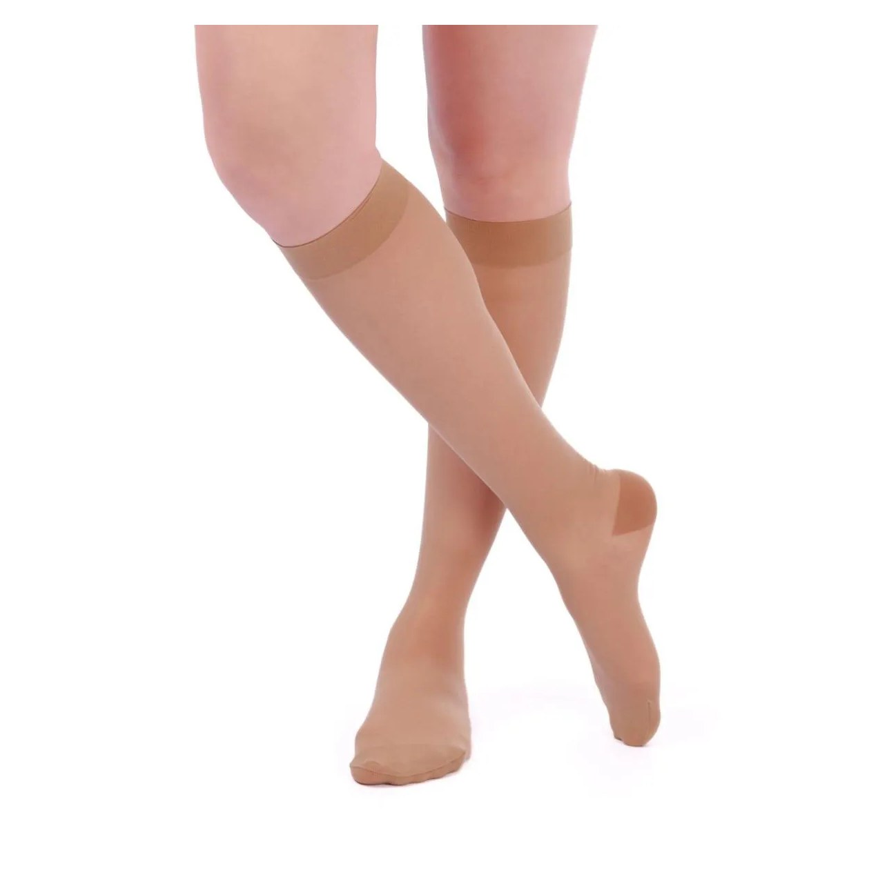 Meia Sigvaris 3/4 782B Ever Sheer 20-30 Mmhg Ponteira Fechada M2 Natural