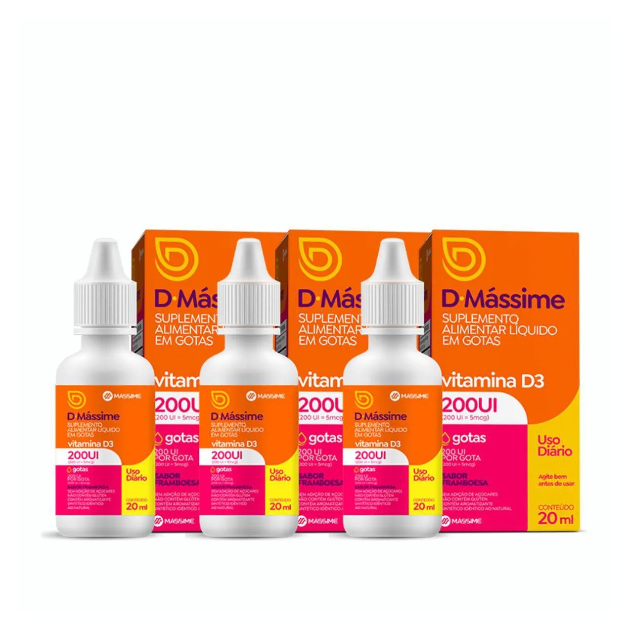 Kit3x- D Massime 200ui/gota 20ml - Massime (vitamina D3)