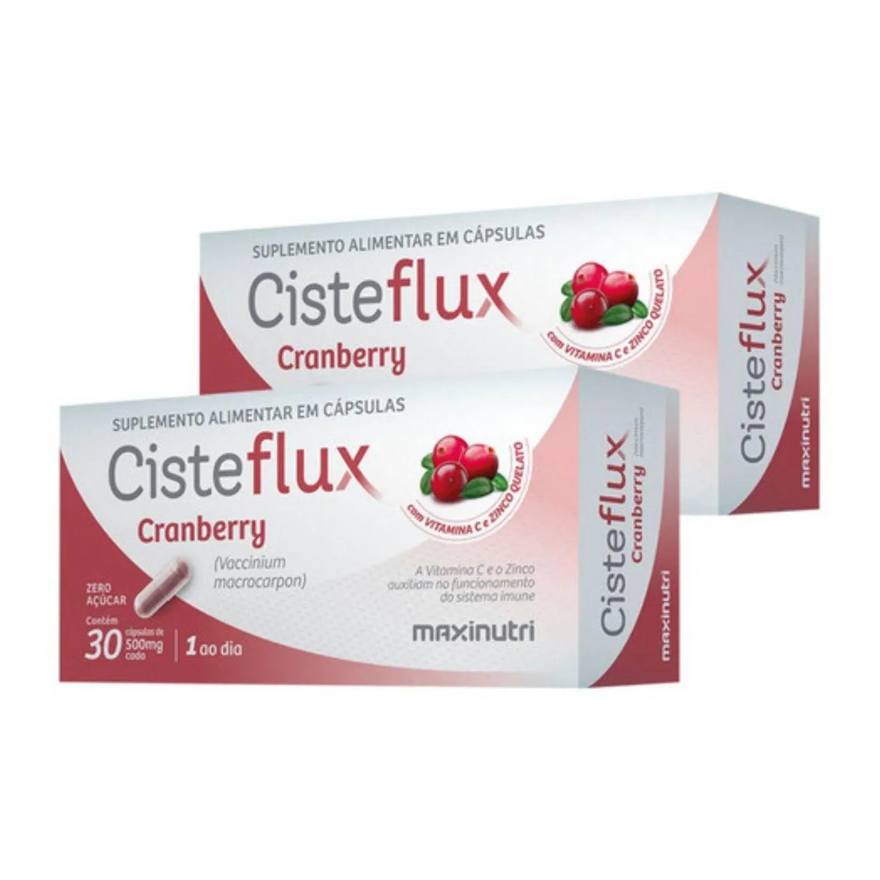 Kit 2x -cisteflux Cramberry 500mg (30caps) - Maxinutri