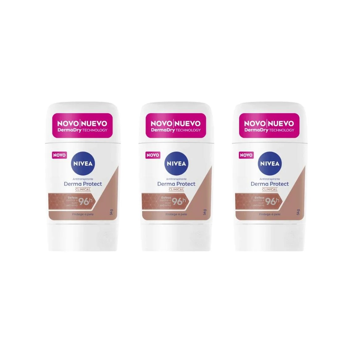 Desodorante Nivea Clinical Gel 54g Fem Derma Protect - 3un