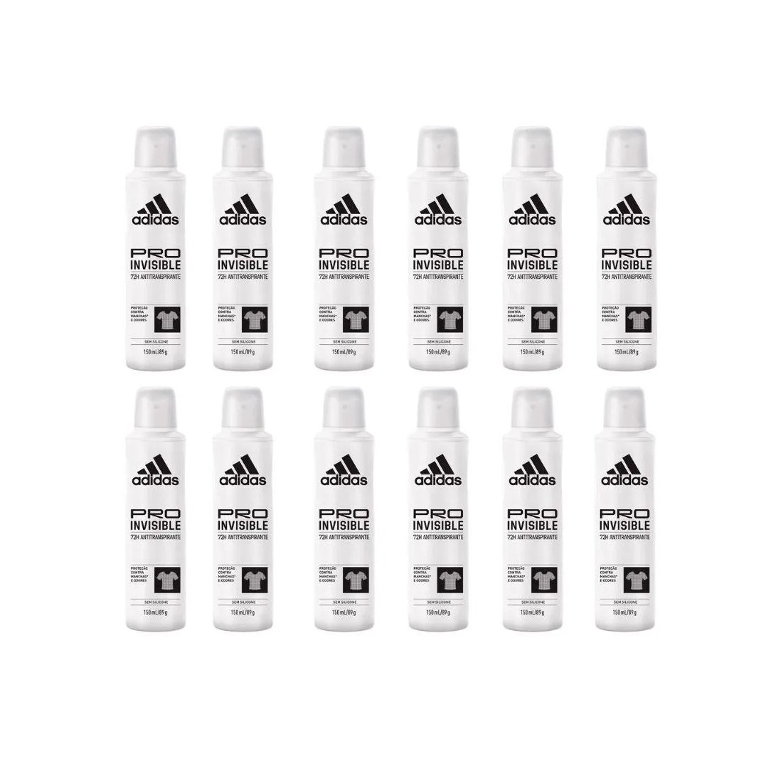 Desodorante Aero Adidas 150ml Fem Invisible - Kit C / 12un