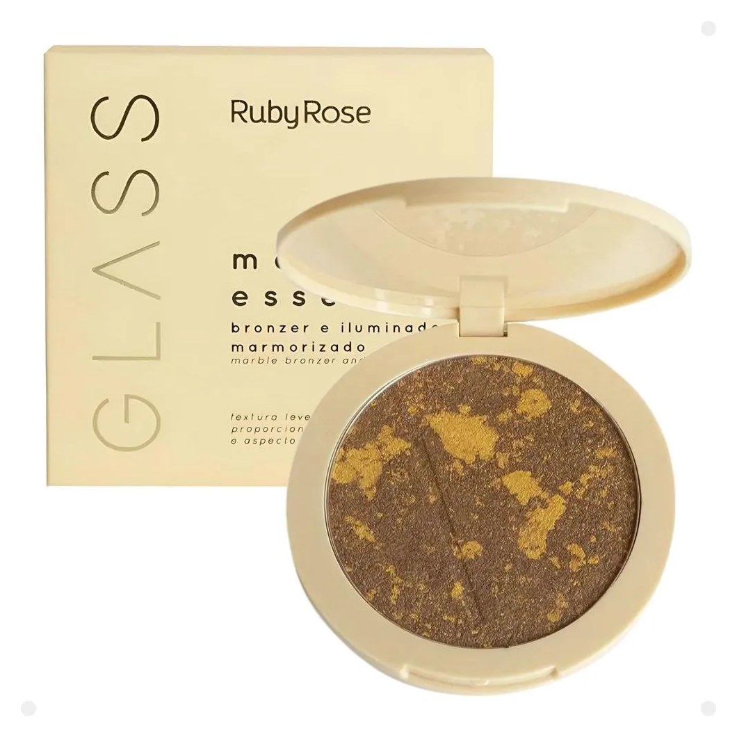 Bronzer e Iluminador Marmorizado Ruby Rose Glass Marble Essence Royalty Mb02 Hb-f1605-2