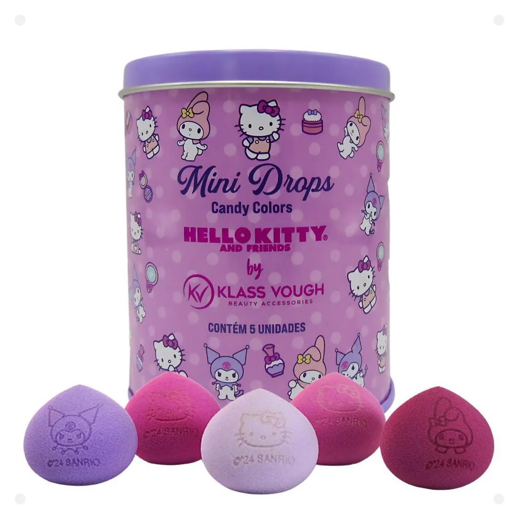 Kit de Esponjas Mini Gota Hello Kitty By Klass Vough Mini Drops Candy Colors com 5 Un Pfhk-02