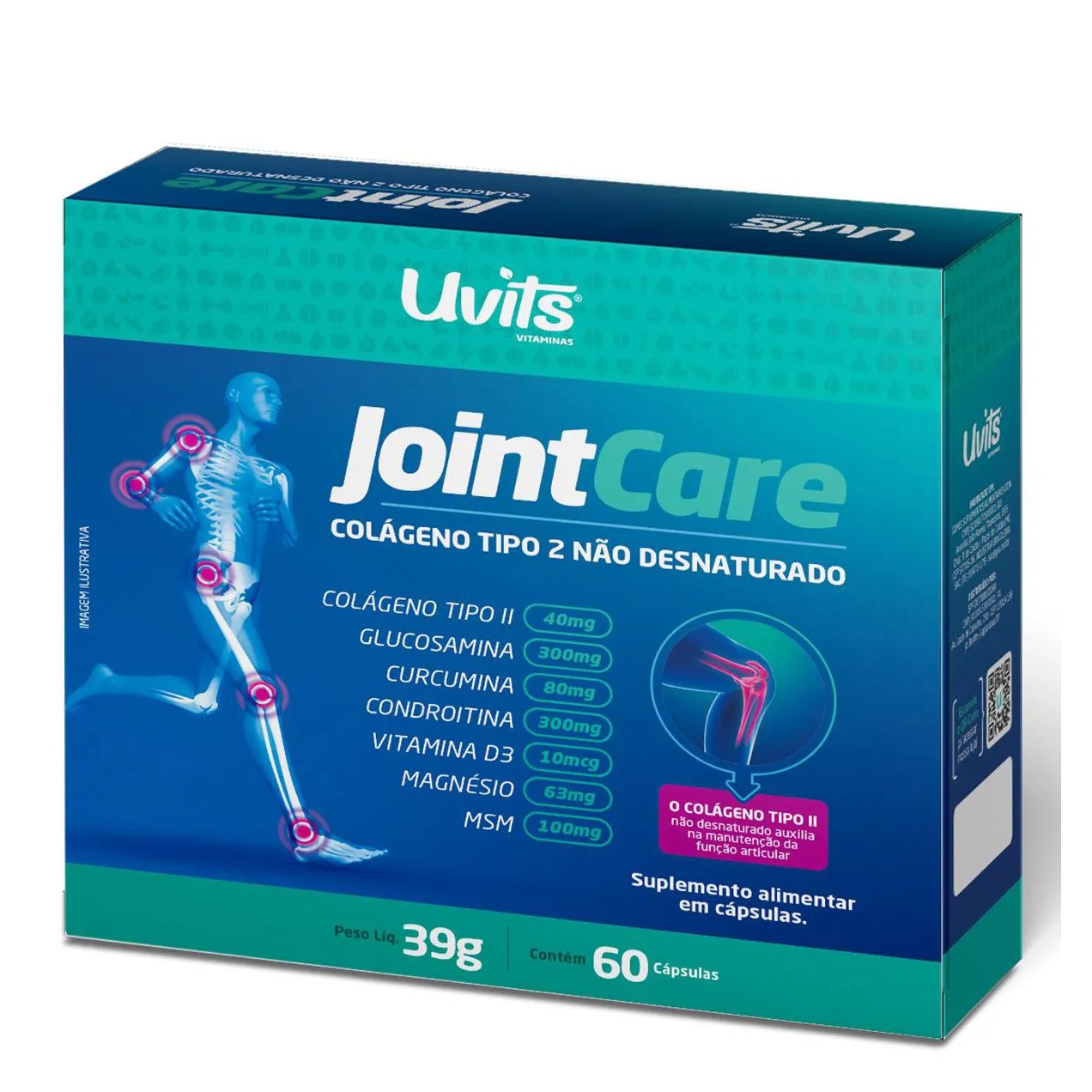 Joint Care 60 Cápsulas - Uvits SEM Sabor