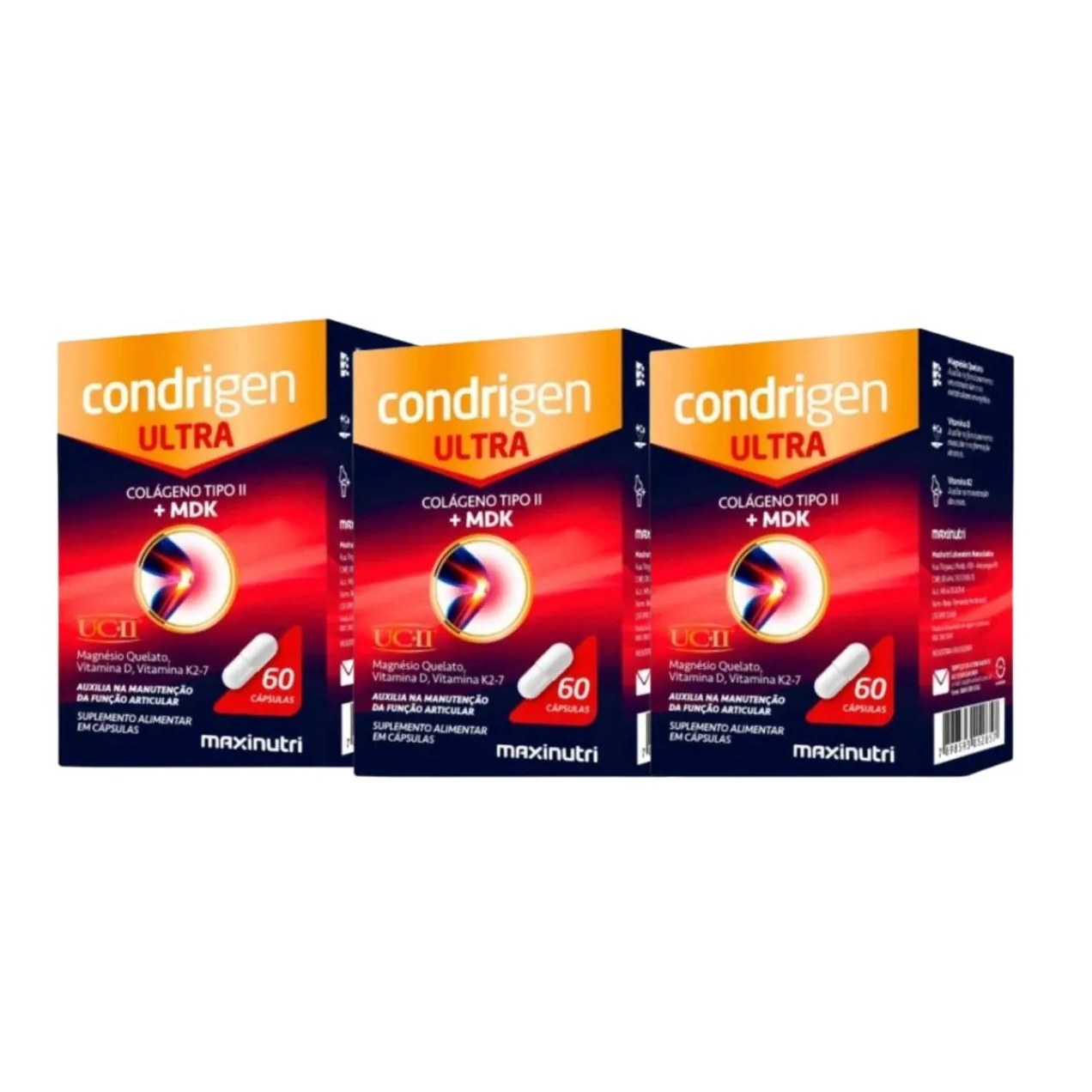 Kit C3 Suplemento Condrigen Ultra Mdk Articulações Maxinutri