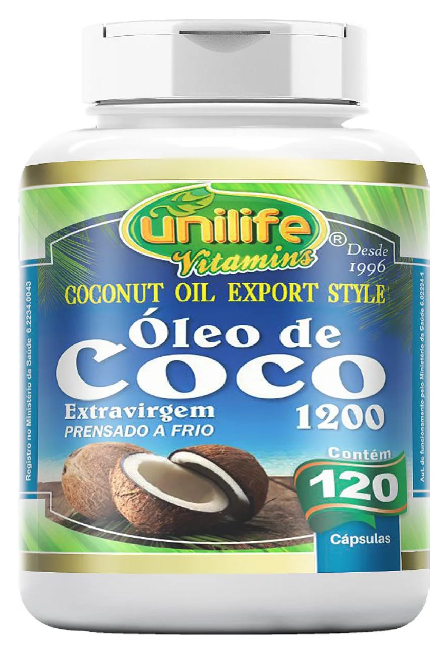 Óleo de Coco - Extra Virgem - 120 cápsulas 1200 Mg