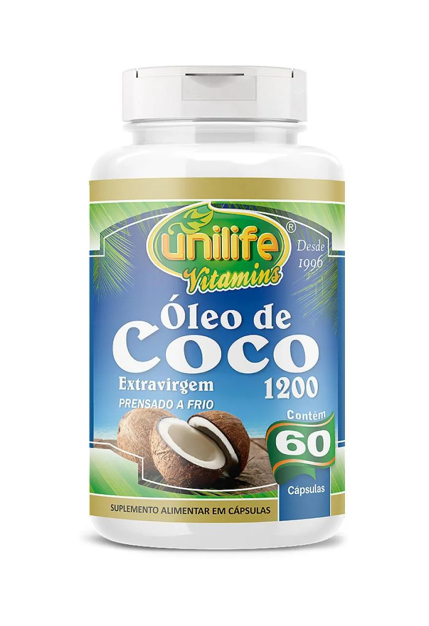 Óleo de Coco - Extra Virgem - 60 cápsulas 1200 Mg