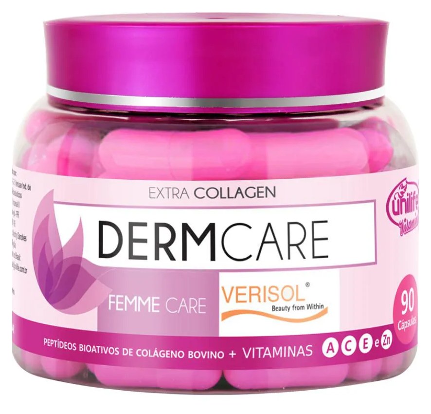 Colágeno Dermcare - Verisol Bovino 90 cápsulas - Femme Care