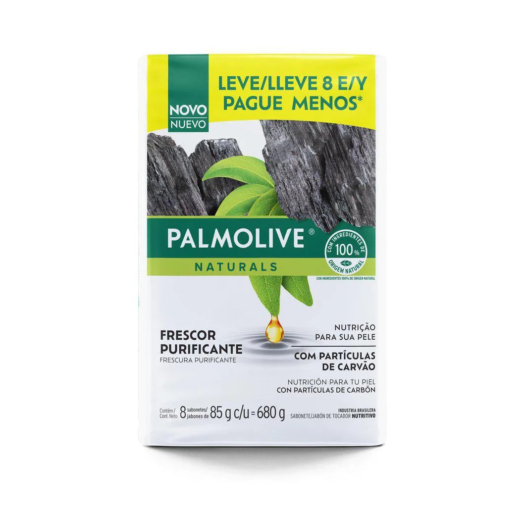 Sabonete em Barra Palmolive Naturals Frescor Purificante 8 Unidades de 85g