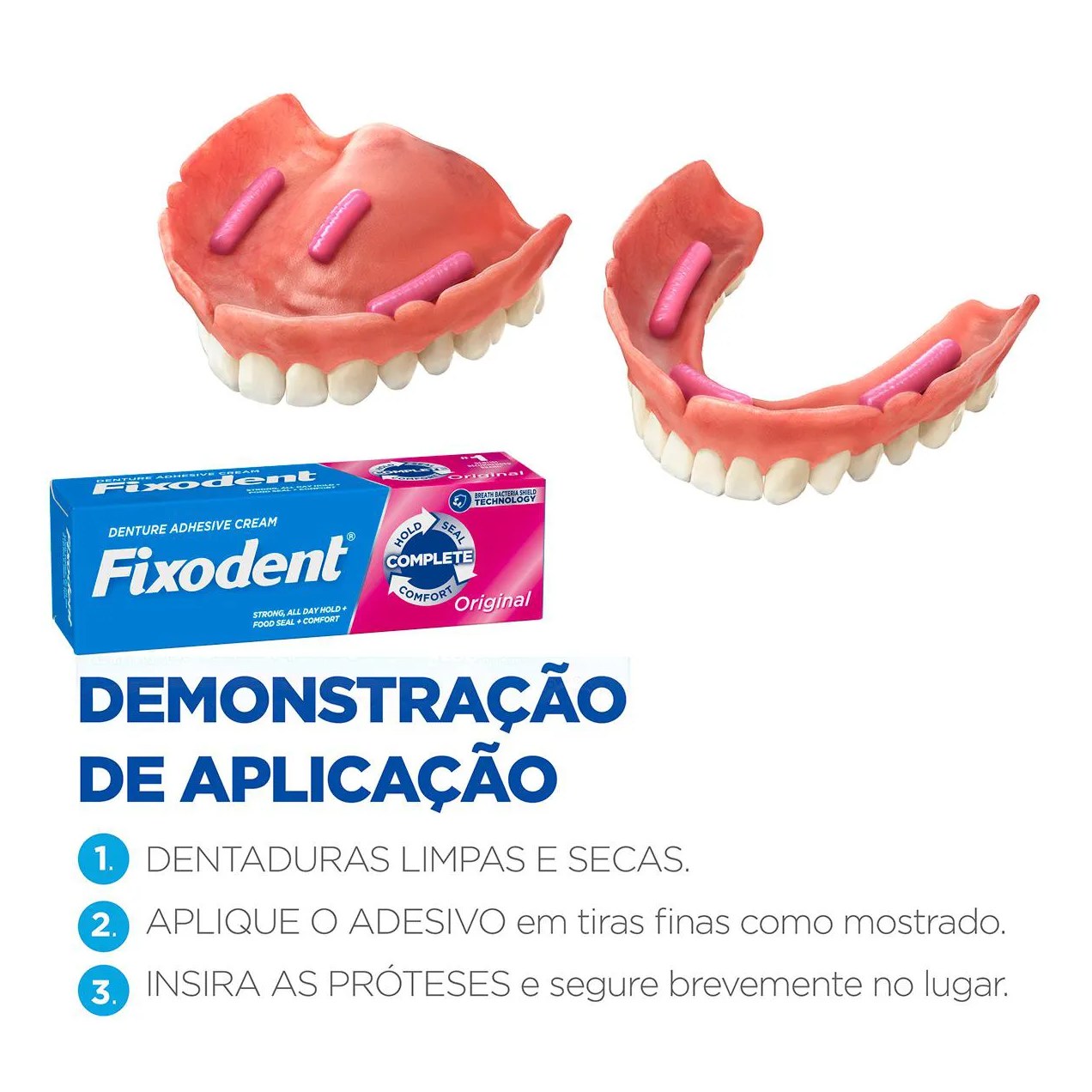 Creme Fixador de Dentadura Fixodent Original com 68g