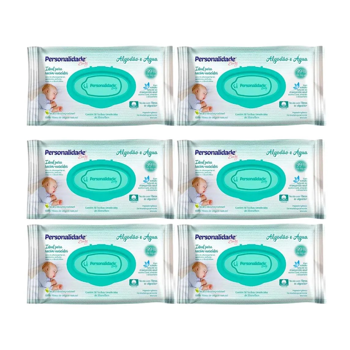 Kit C6 Toalha Umedecida Baby Algodão e Água C50 – Eurofral