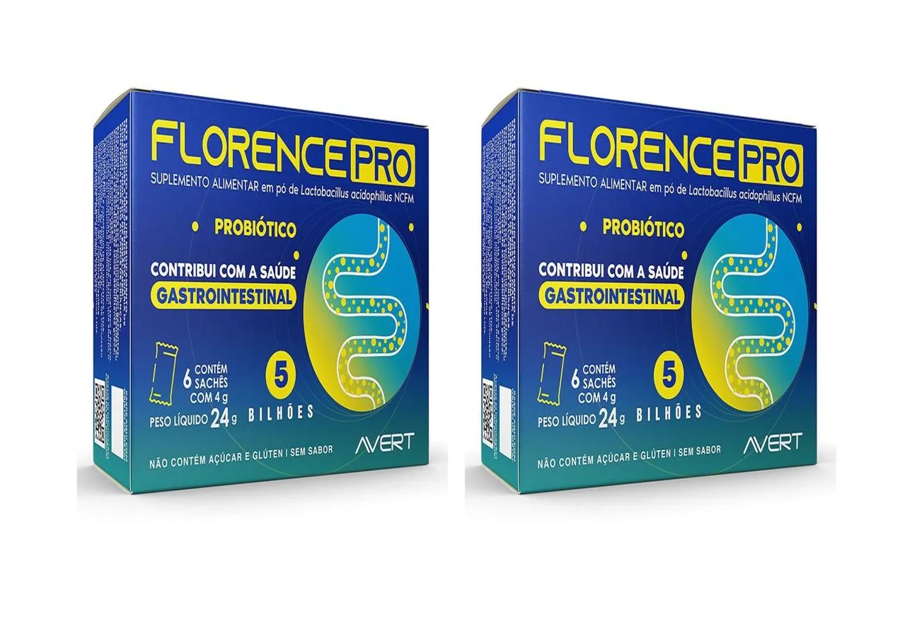 Kit 2 Suplemento Avert Florence Pro Flora Intestinal 6sachês