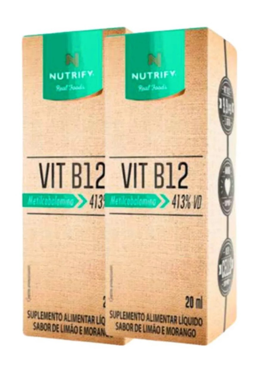Kit 2 Vitamina B12 Metilcobalamina 413% Nutrify 20ml