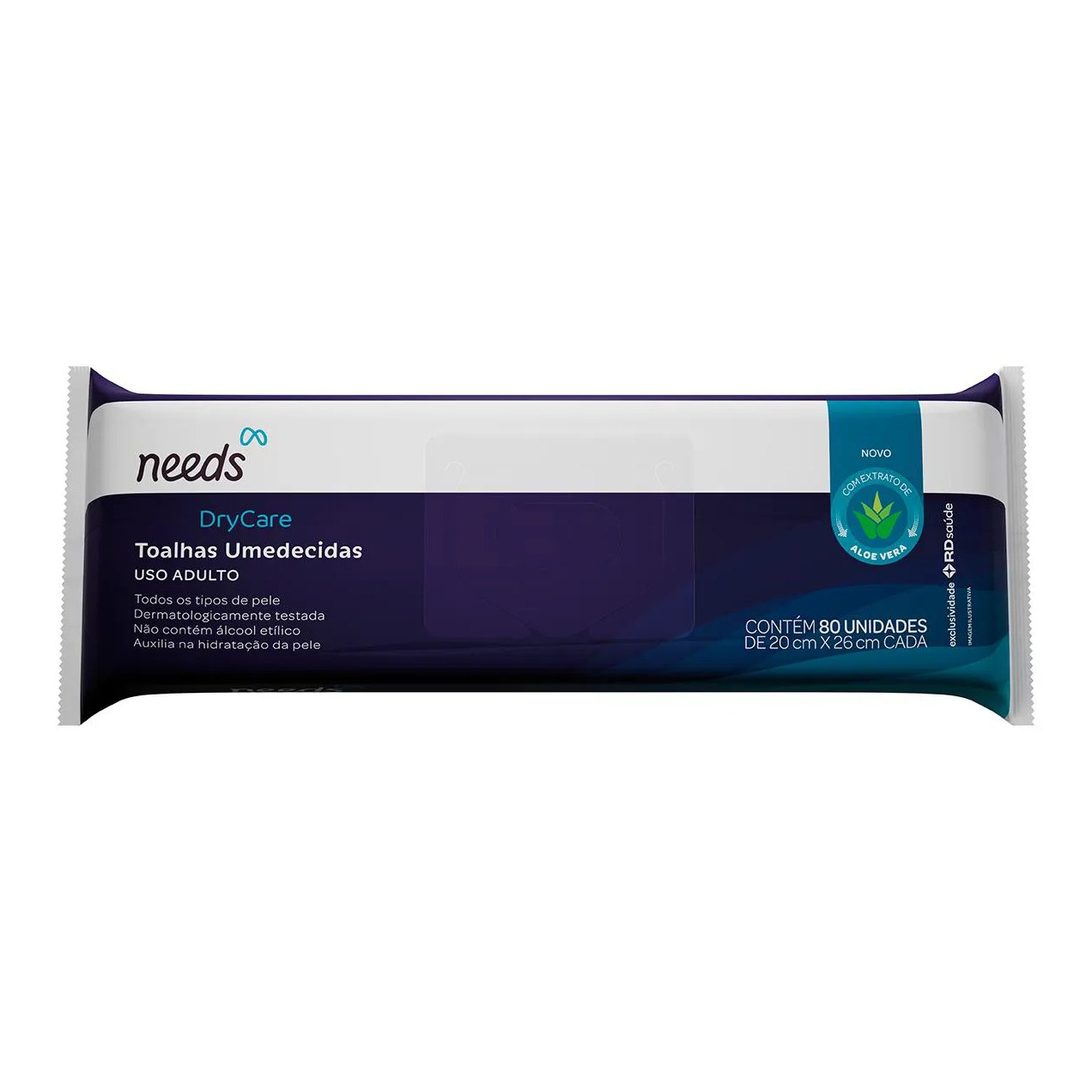 Toalha Umedecida Needs DryCare 80 Unidades