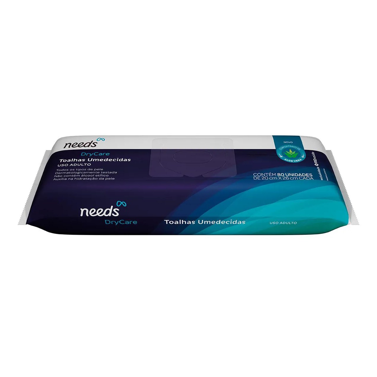 Toalha Umedecida Needs DryCare 80 Unidades