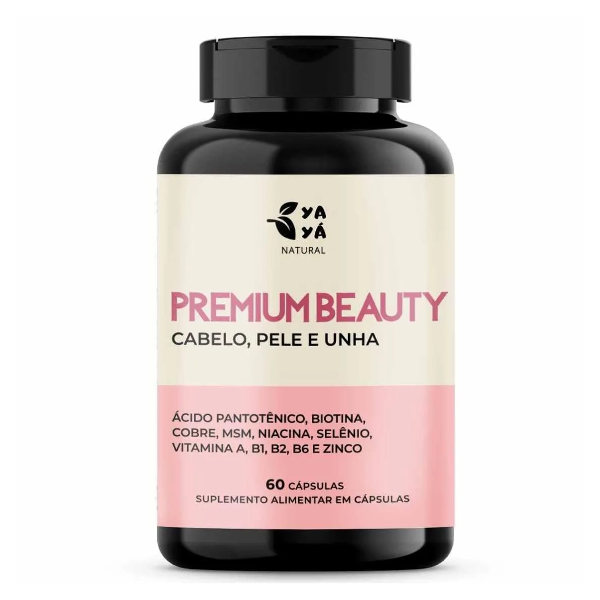 Premium Beauty, Suplemento Alimentar para Cabelo Pele e Unha 60 cápsulas - Yayá Natural