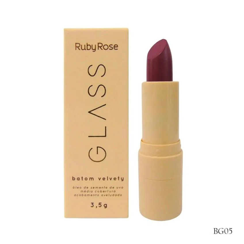 Batom Bala Velvety Glass - Bg05 - Ruby Rose