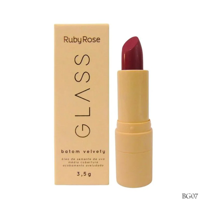 Batom Bala Velvety Glass - Bg07 - Ruby Rose