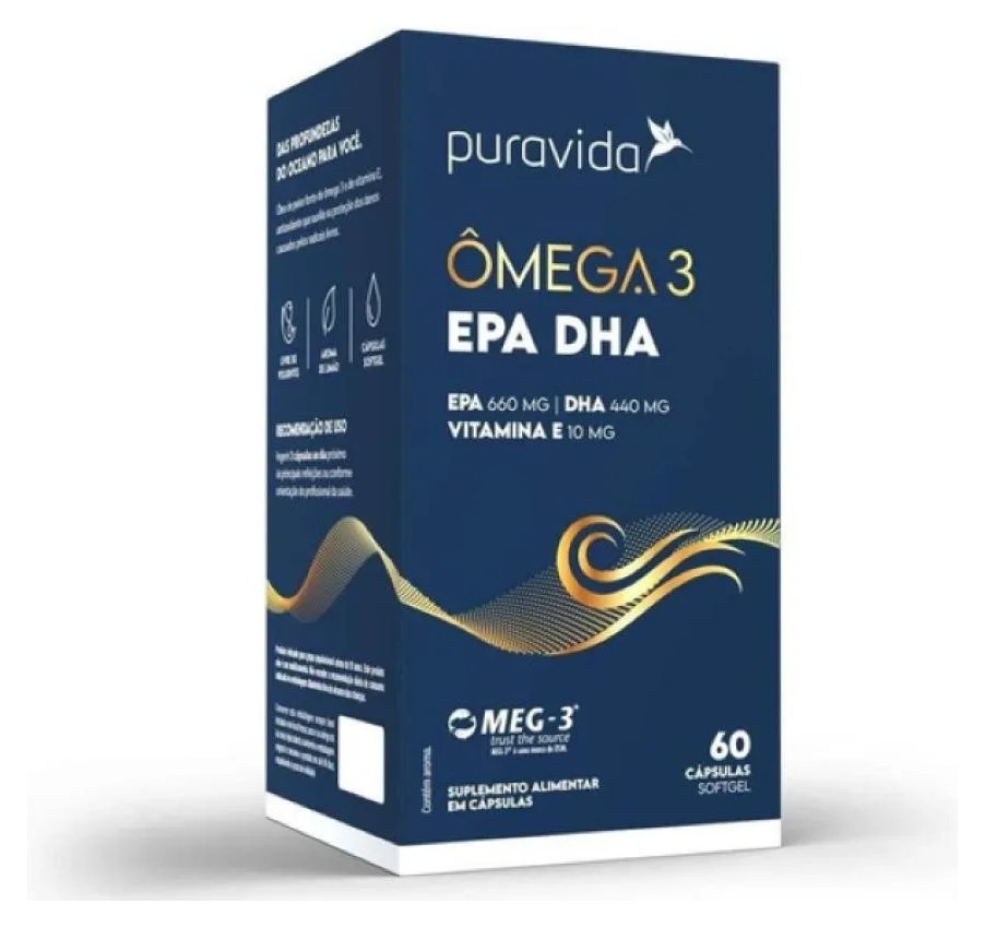Ômega 3 Epa Dha - Vit. e - 1.411mg de Ômega 3 - 60 Softgel