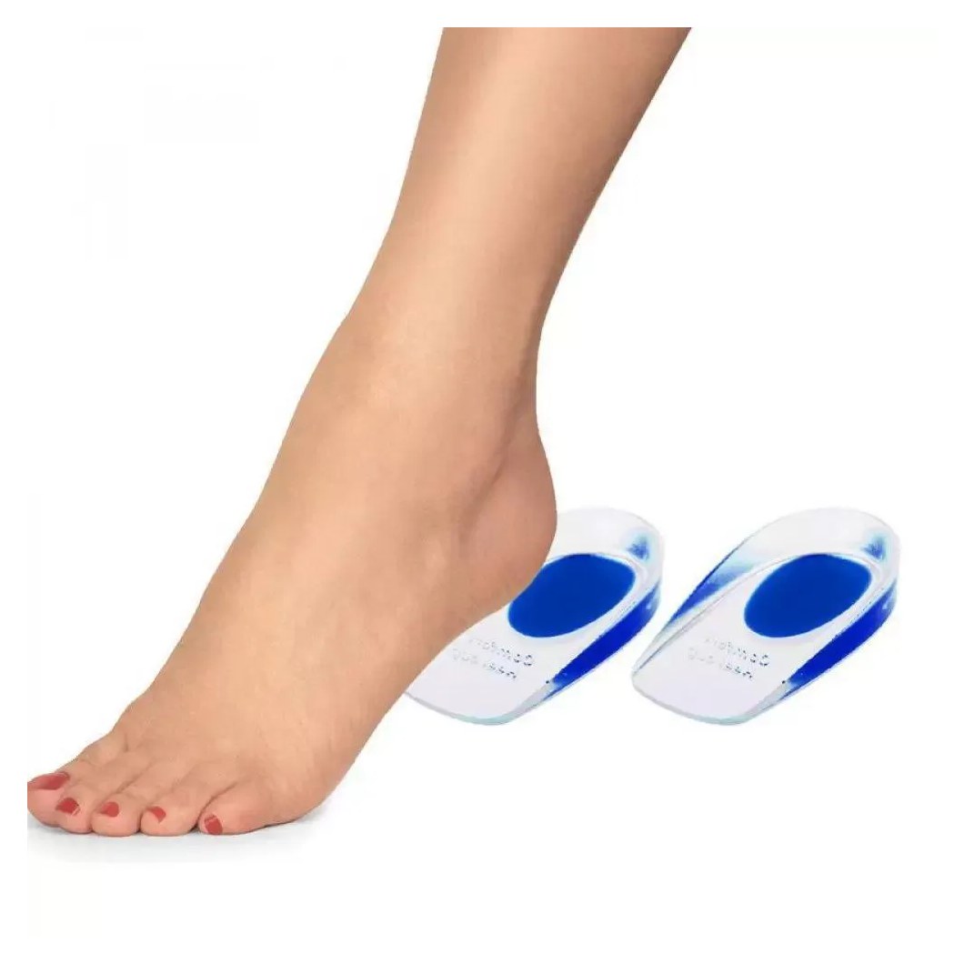 Palmilha Silicone Gel Sml Ortopédica Calcanhar Calcanheira Branco