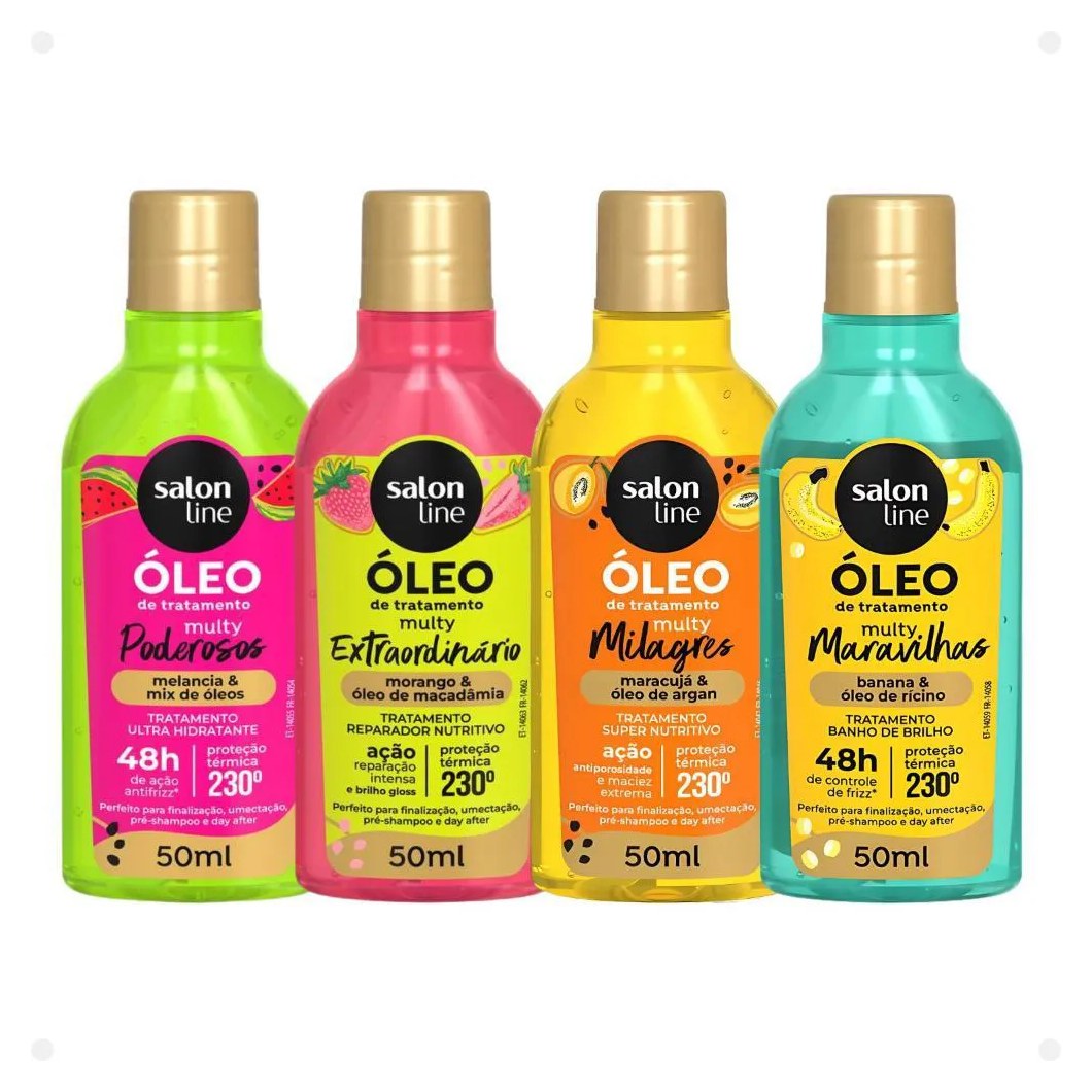 Kit Salon Line Multy Óleos: Melancia, Morango, Maracujá e Banana