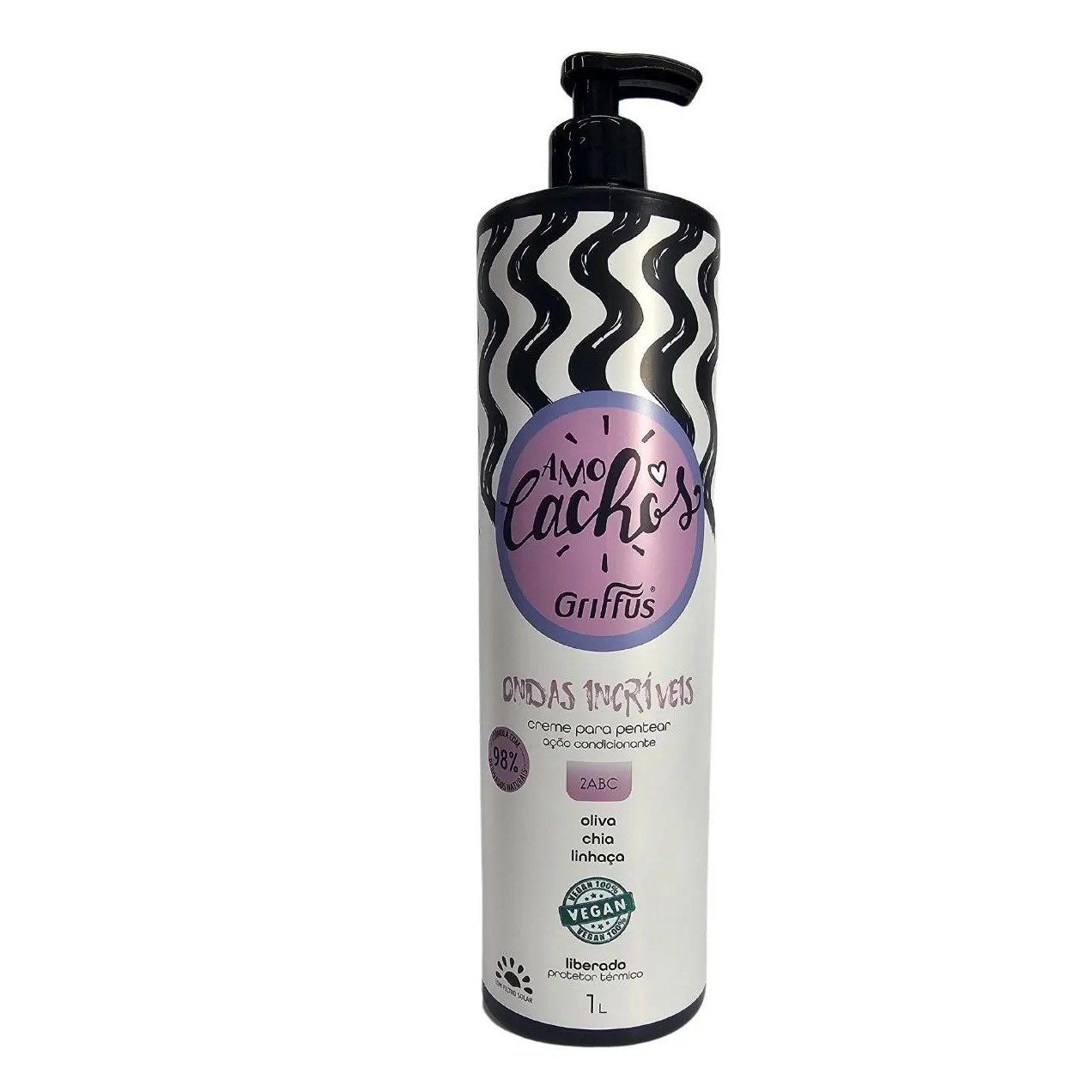 Creme para Pentear Ondas Incríveis 2abc Vegano Amo Cachos Griffus 1l