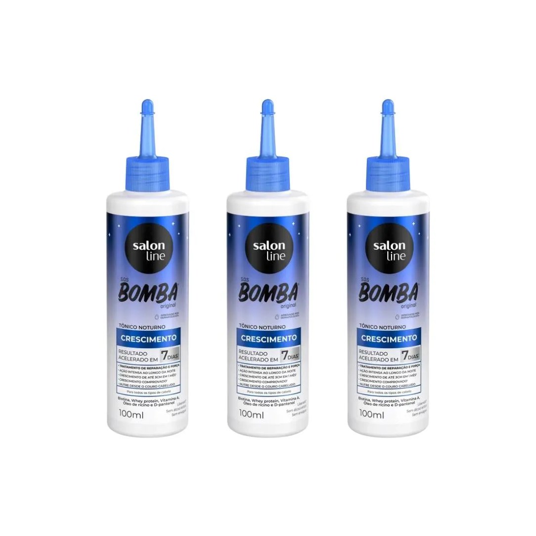 Tonico Capilar Salon Line 100ml Sos Bomba Original Notur - 3un