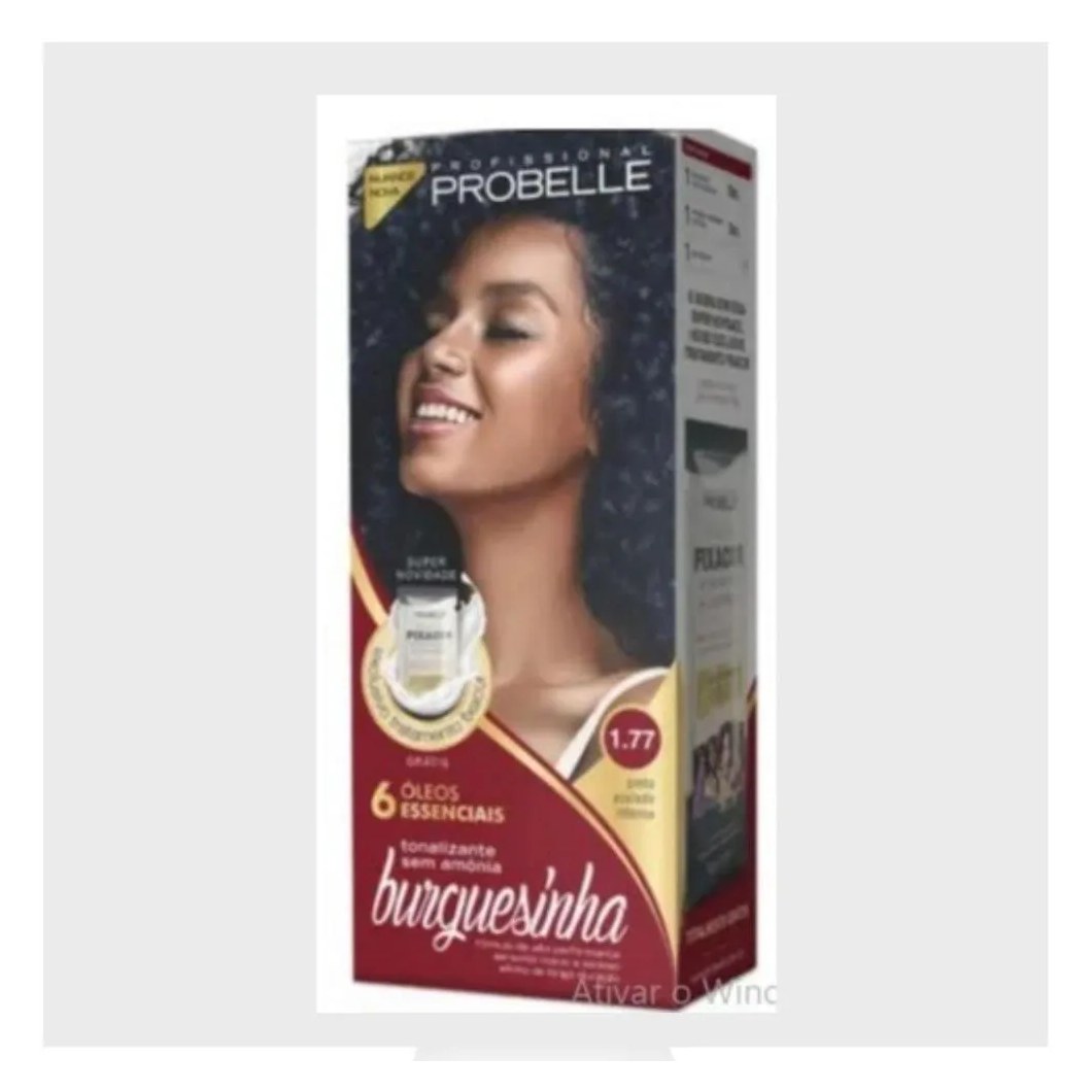 Tintura Probelle Burguesinha sem Amonia 1.77 Preto Azulado
