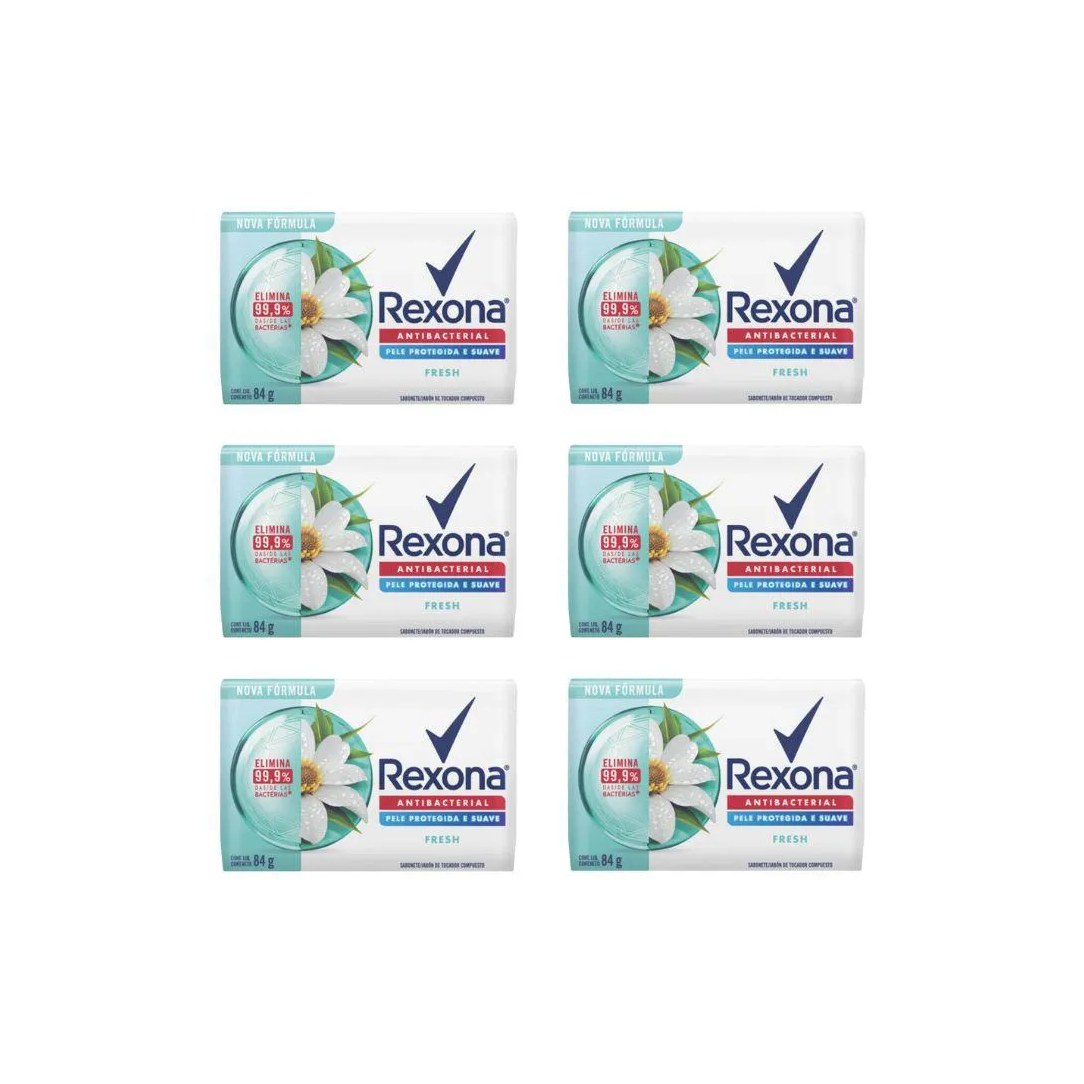 Sabonete Rexona Antibacteriano Fresh 84g - Kit C / 6un