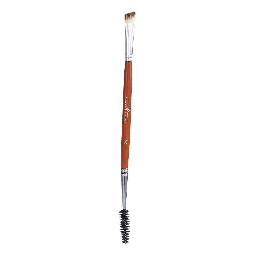 Pincel Duplo Chanfrado para Sobrancelhas Brown Line 32 - Klass Vough