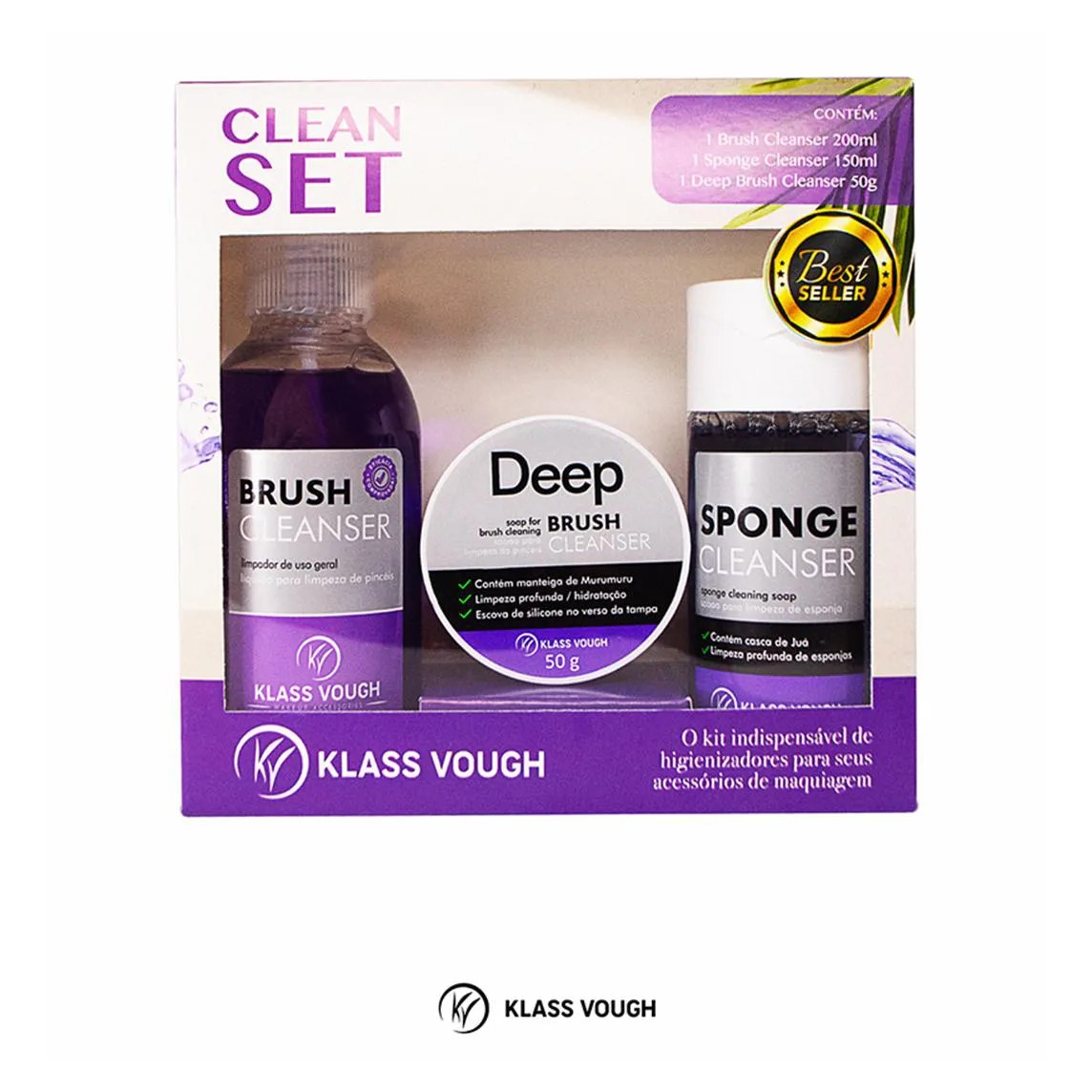 Kit Trio de Higienizadores de Pincéis Clean Set - Klass Vough