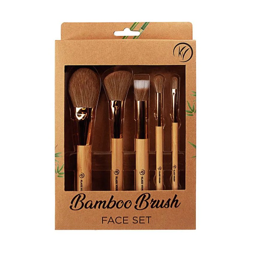 Kit de 5 Pincéis para Rosto Bamboo Brush - Klass Vough