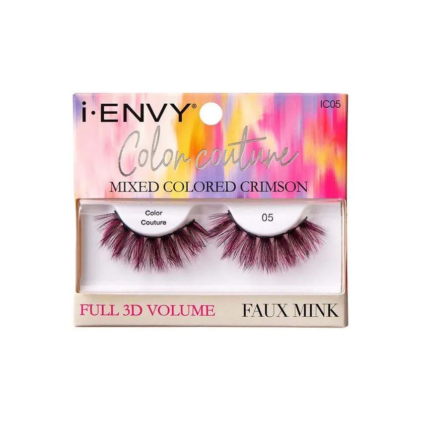 Cílios Postiços Color Couture Faux Mink Crimson - Kiss New York
