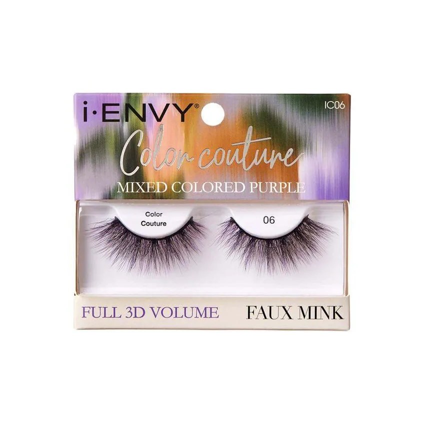Cílios Postiços Color Couture Faux Mink Roxo - Kiss New York