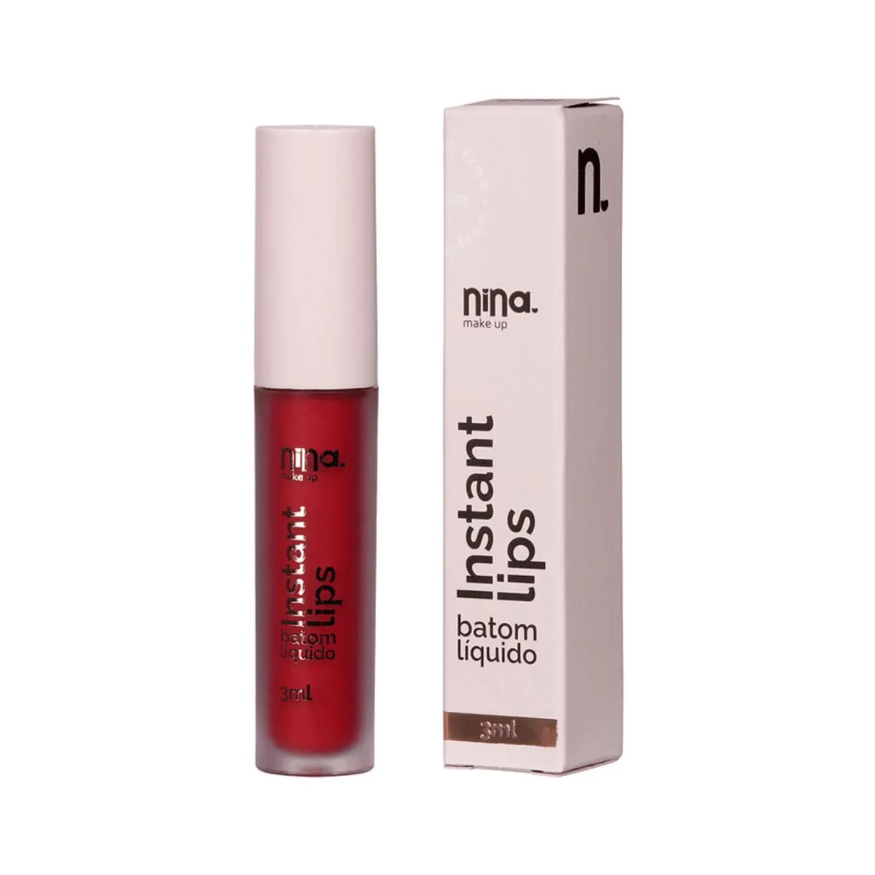 Batom Líquido Instant Lips - Nina Makeup Rubi