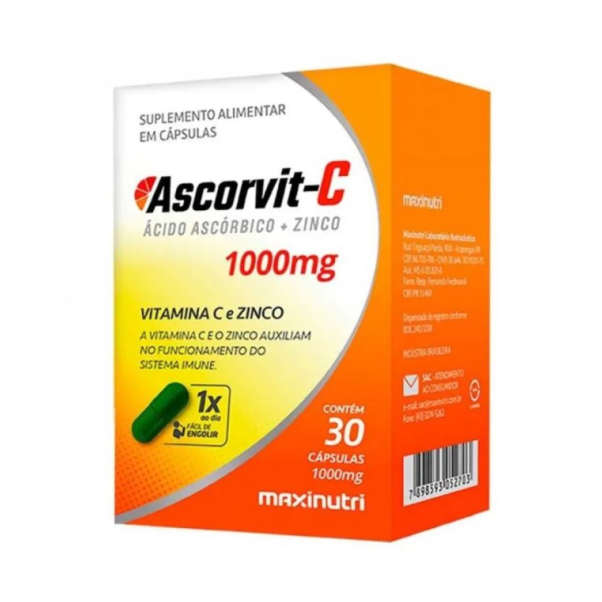 Ascorvit-C 1000Mg (30 cápsulas) - Padrão: Único