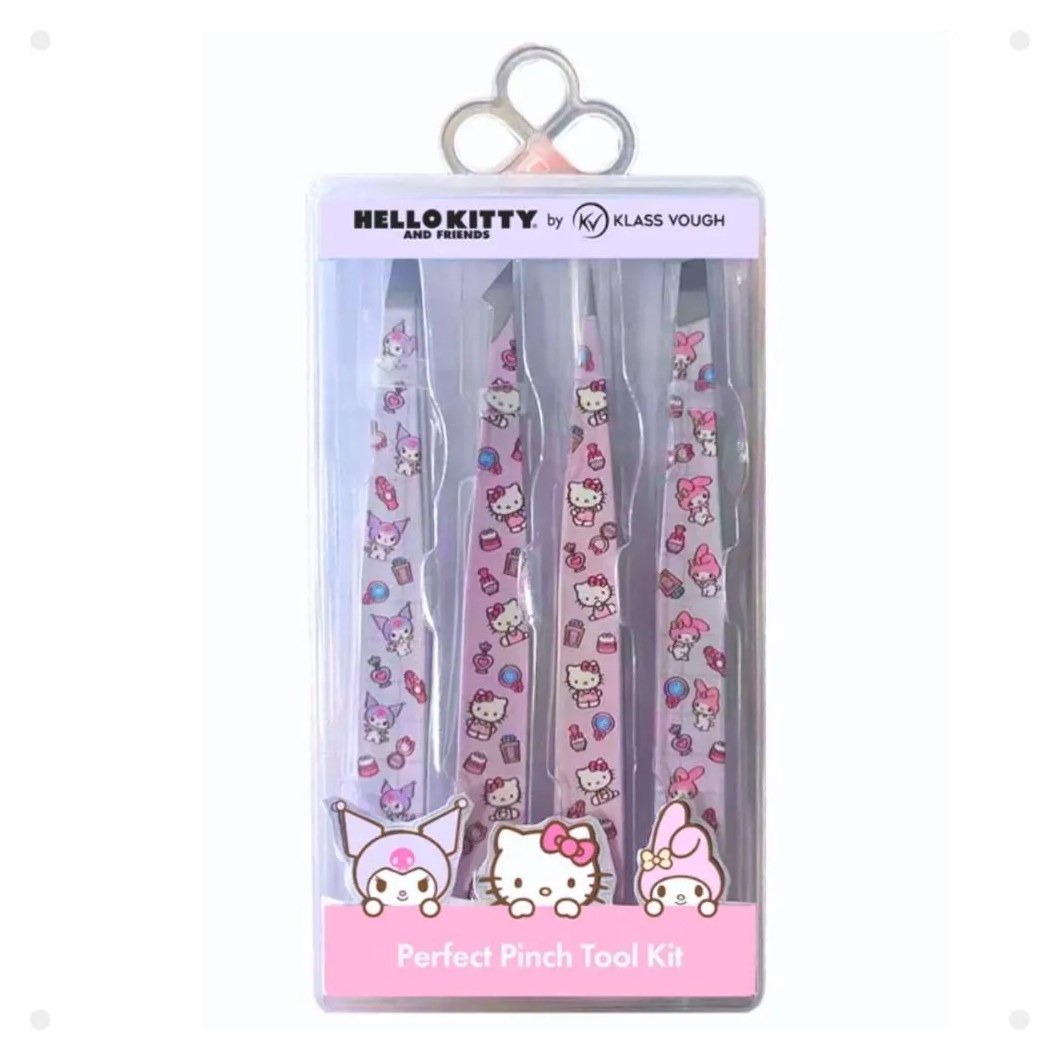 Kit de Pinças Estampadas Hello Kitty By Klass Vough Perfect Pinch Tool com 4 Twhk-10
