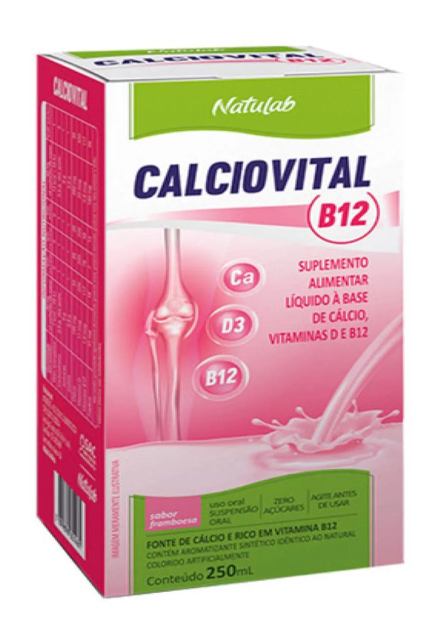 Calciovital B12 Sabor Framboesa - 250ml - Natulab