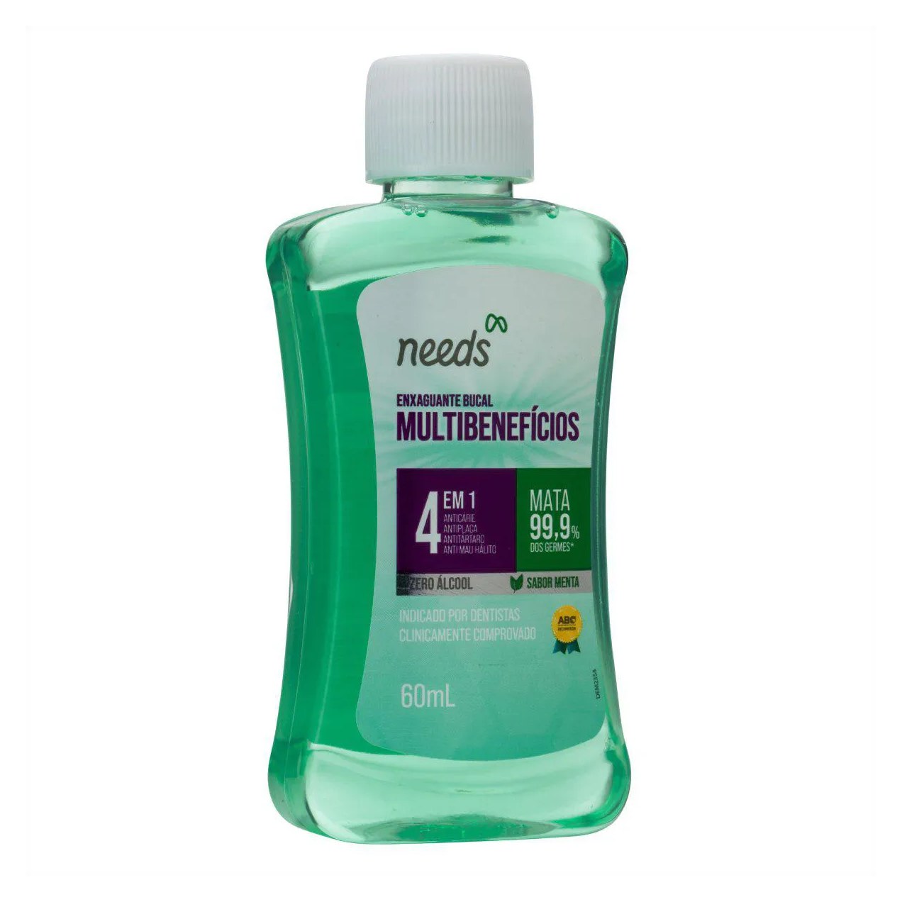 Enxaguante Bucal Needs 4 em 1 Menta Sem Álcool 60ml