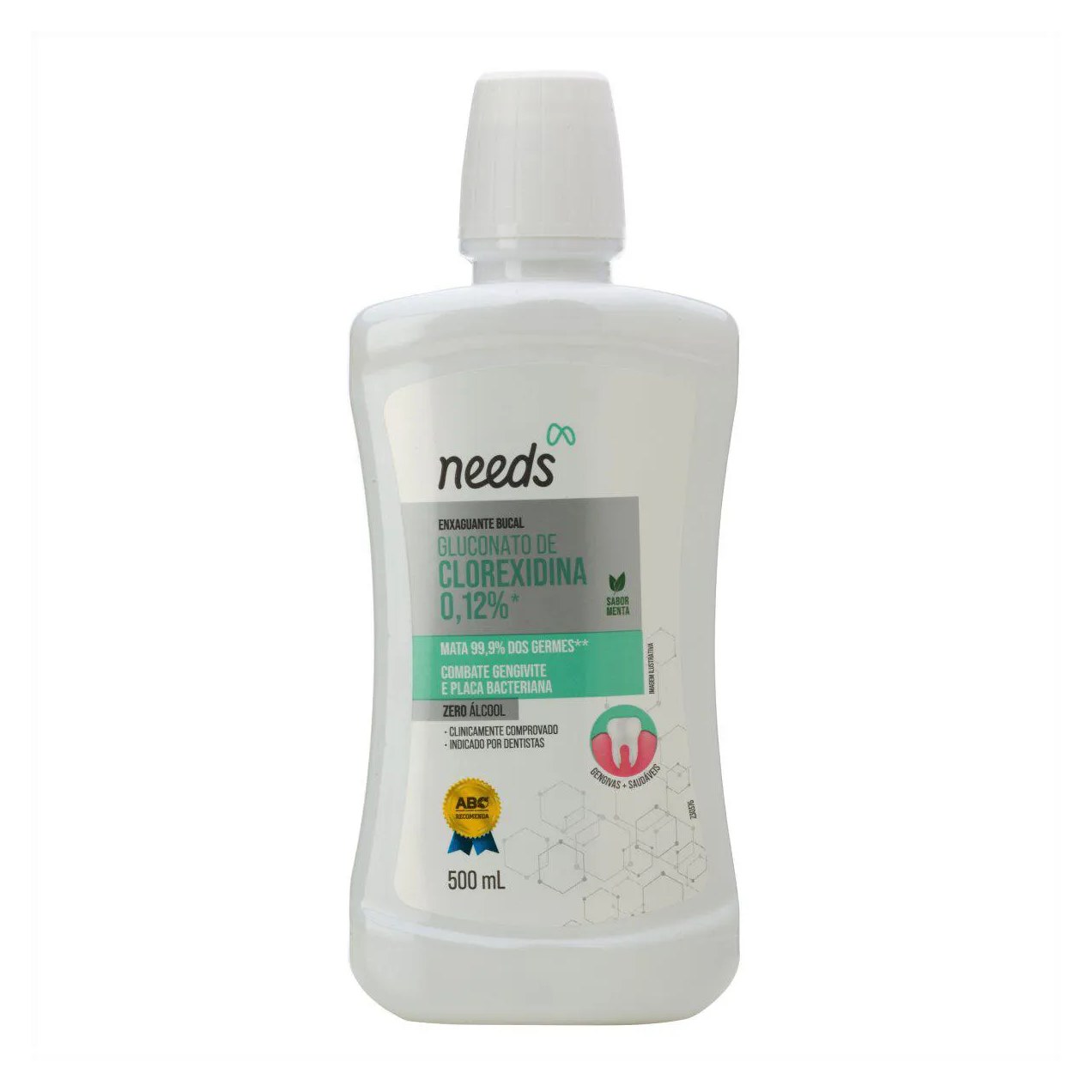 Enxaguante Bucal Needs Clorexidina 0,12% Menta Sem Álcool 500ml