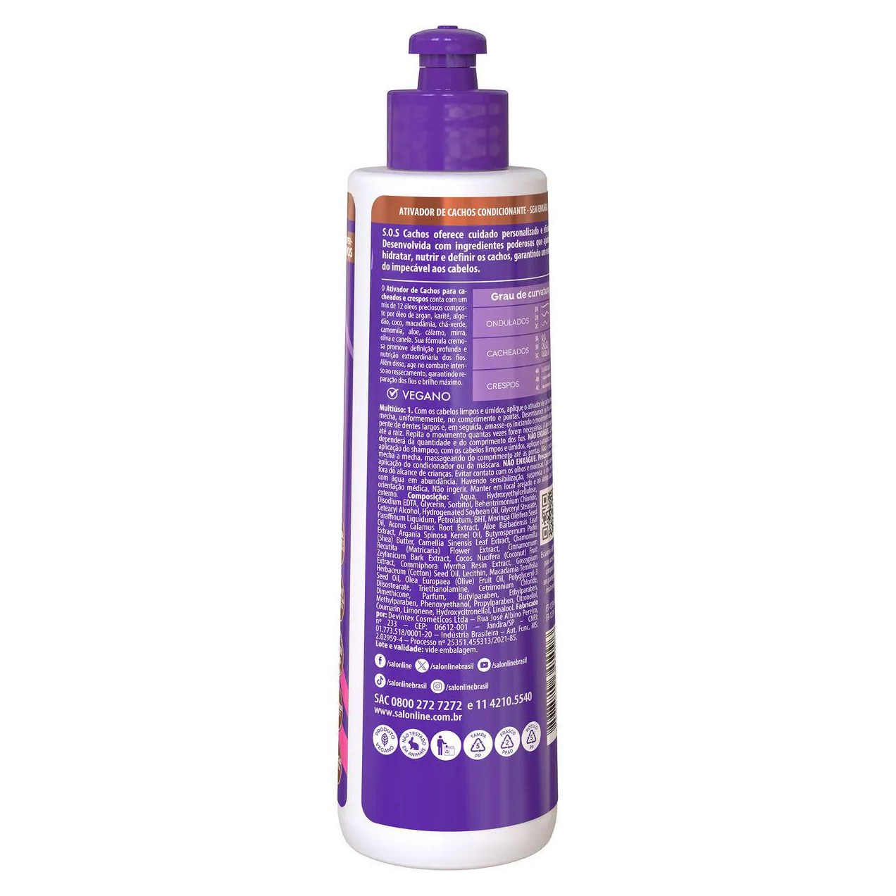 Ativador de Cachos Salon Line S.O.S Super Óleos Nutritivo 300ml