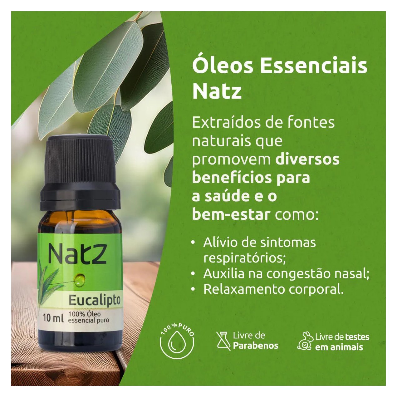 Óleo Essencial de Eucalipto Natz 10ml