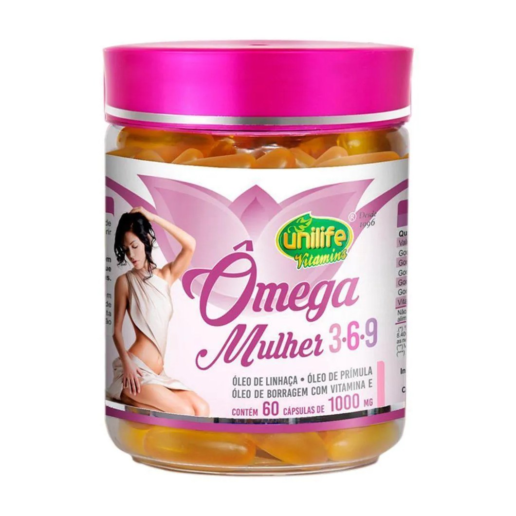 Ômega 3,6 e 9 Mulher 1000mg 60 cápsulas Unilife