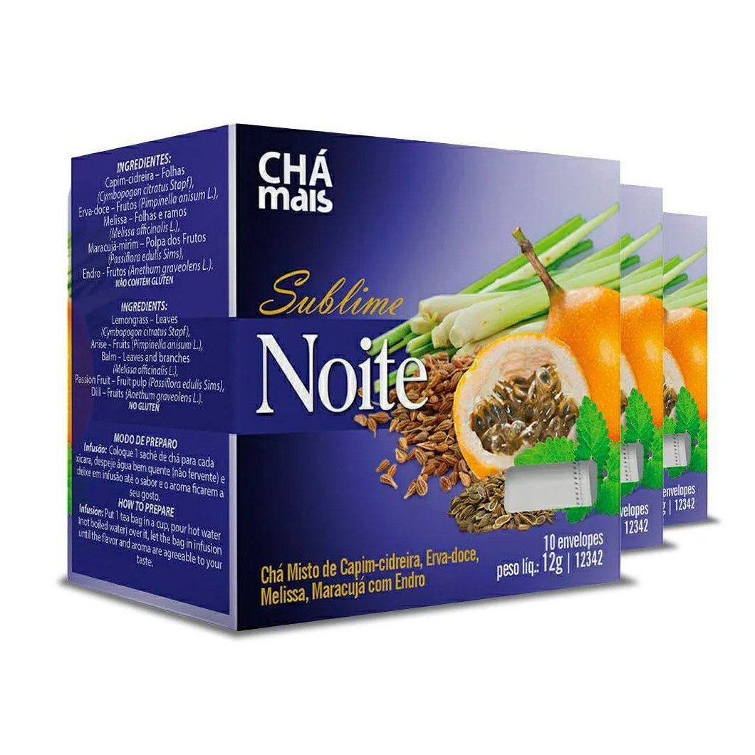 Kit 3 Chá Sublime Noite Clinicmais 10 Sachês 12g