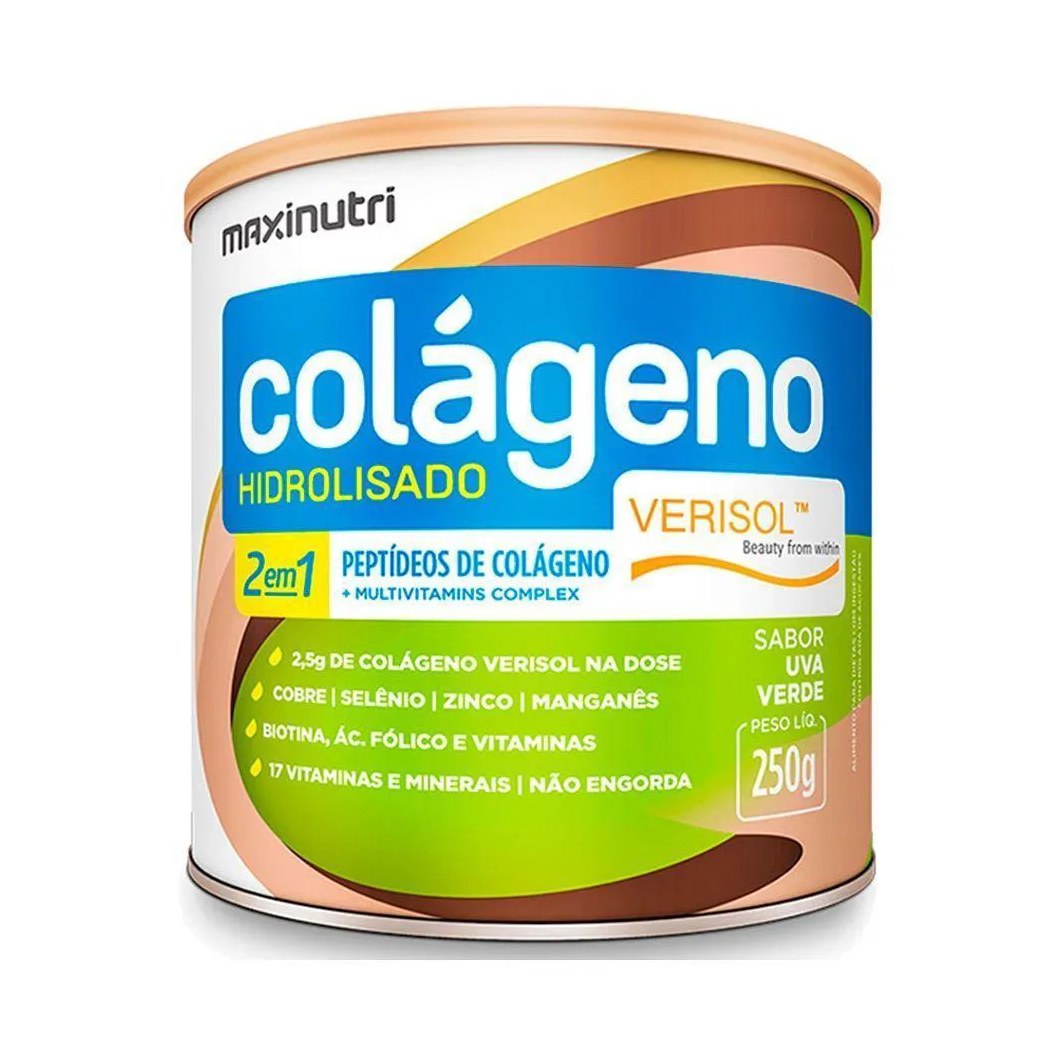 Colágeno Verisol Maxinutri Lata 250g Sabor Uva Verde