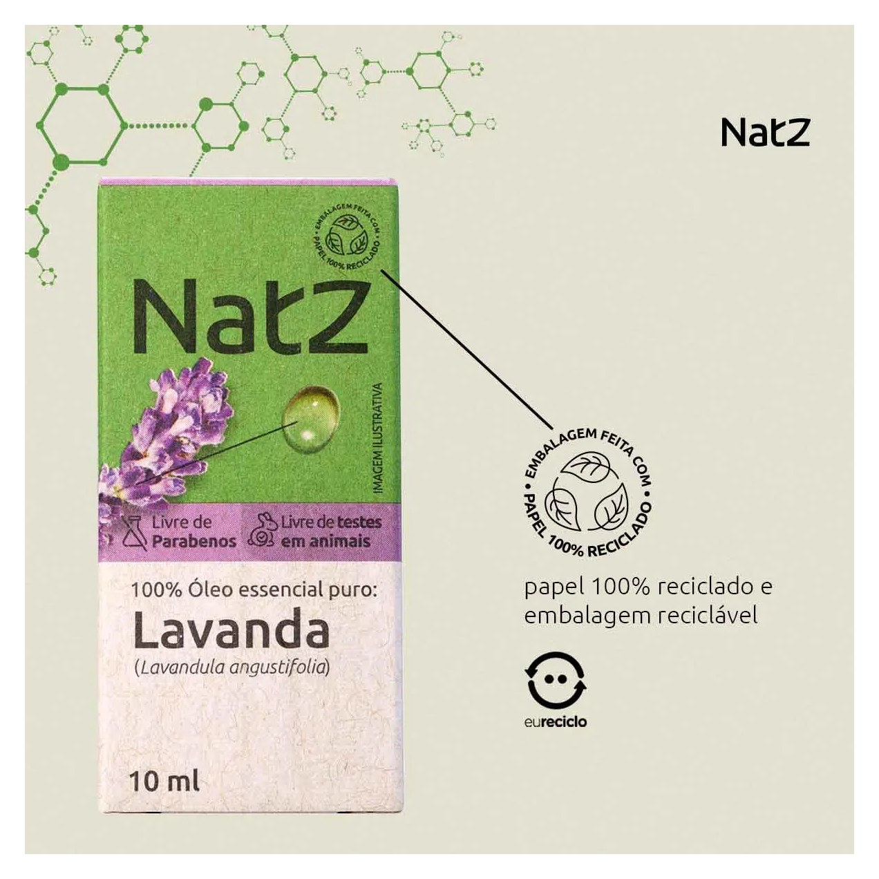 Óleo Essencial de Lavanda Natz 10ml