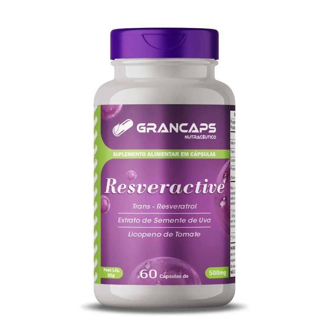 Resveratrol com Licopeno 60 cápsulas 500mg Grancaps