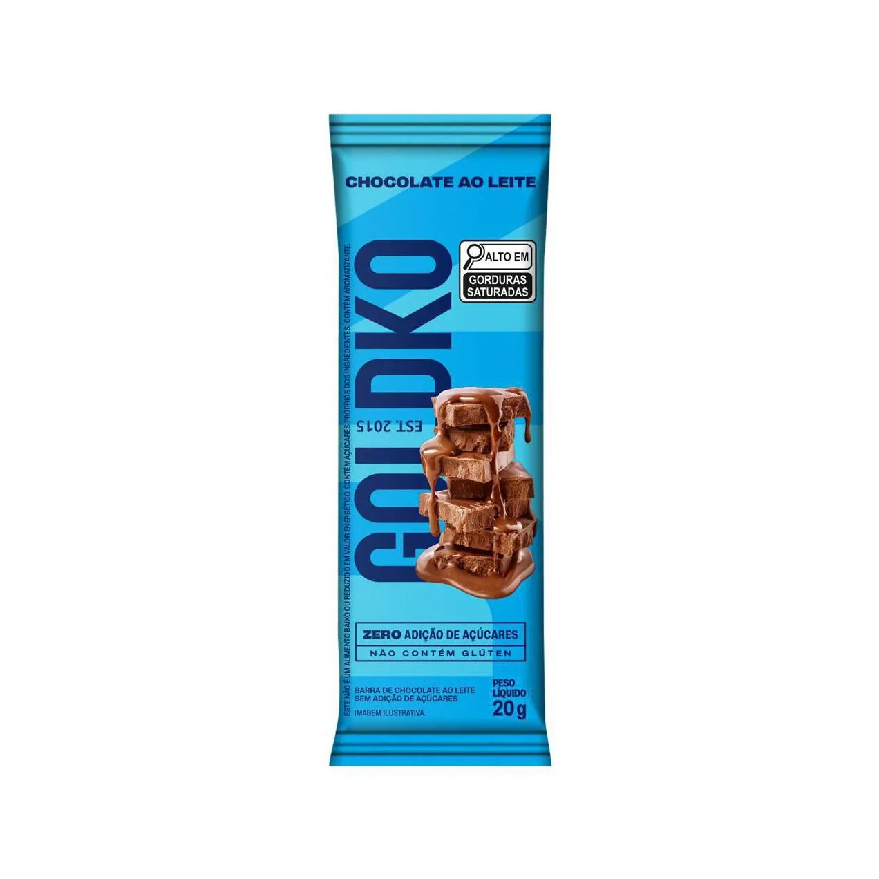 Barra de Chocolate ao Leite Goldko Zero Açúcar 20g