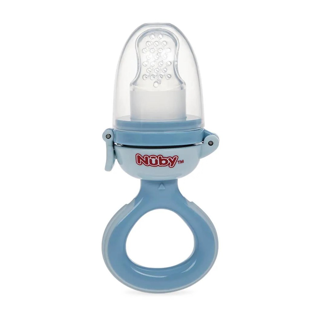 Alimentador de Silicone para Bebê com Regulagem Azul - Nûby
