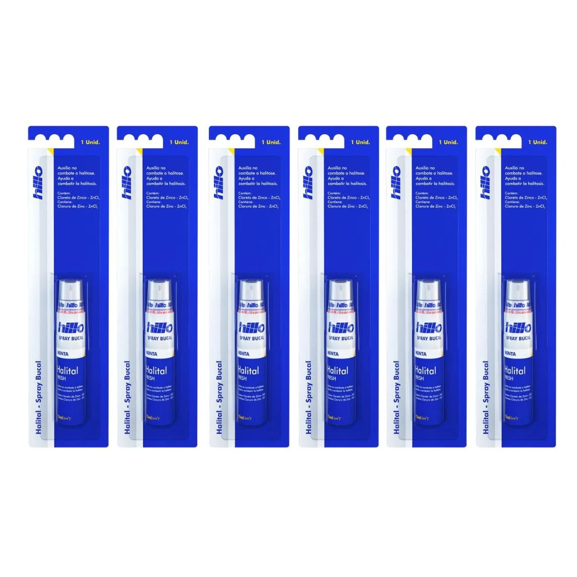 Kit C6 Spray Bucal de Menta Halital Fresh 15ml - Hillo